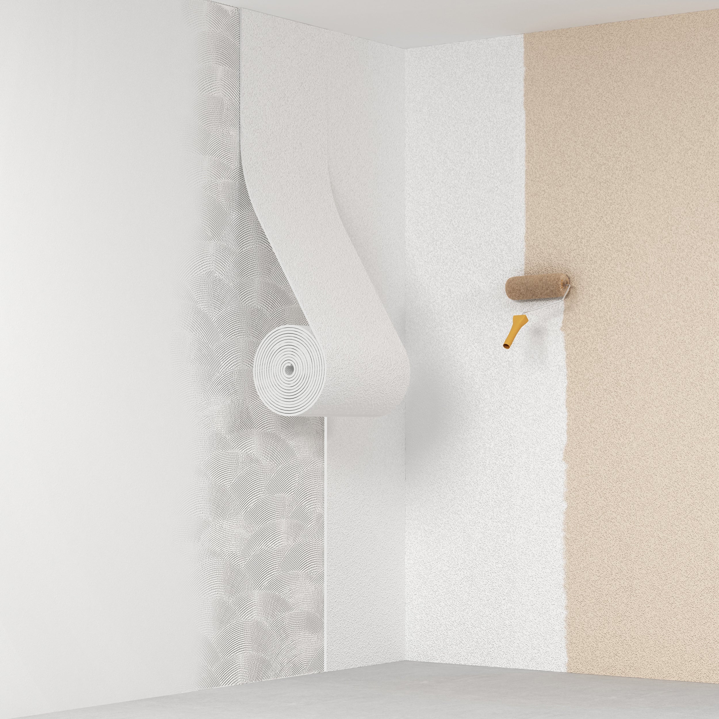 CLIMAPOR Isolant mural intérieur contrecollé papier ingrain - polystyrène - blanc - 7,5 m x 0,5 m x ~ 4 mm - 4 rouleaux (~ 15 m2) - 2