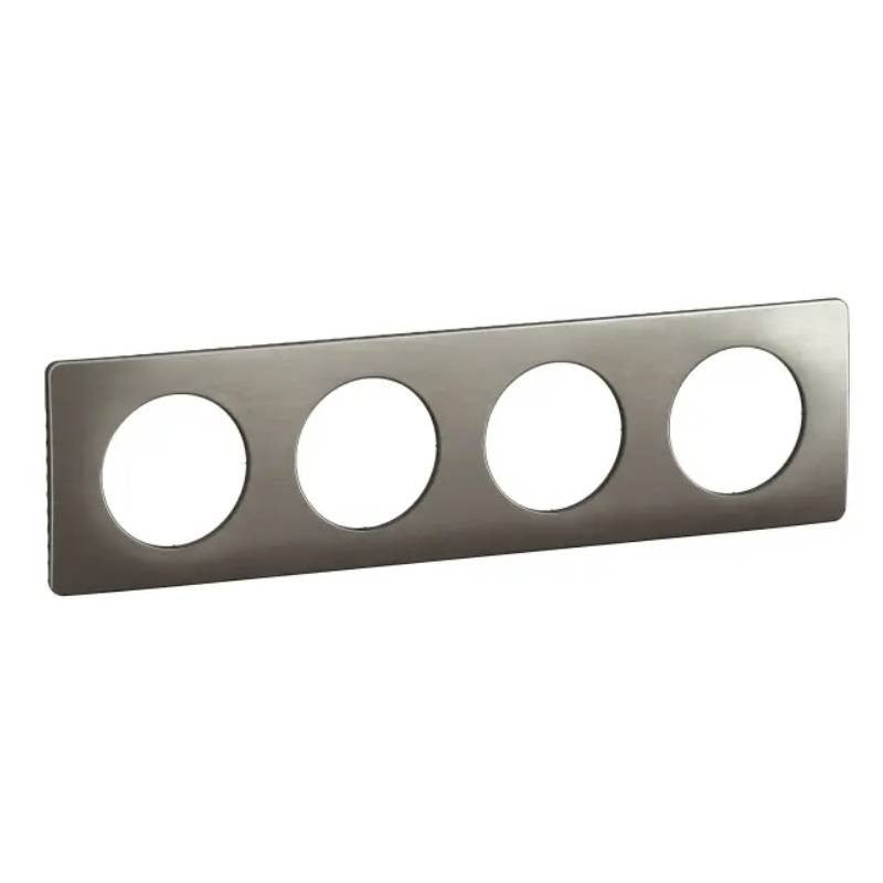 Placca Di Copertura Legrand Céliane 4 Moduli, Alluminio Serpente, Per Meccanismi Serie Celiane - 4