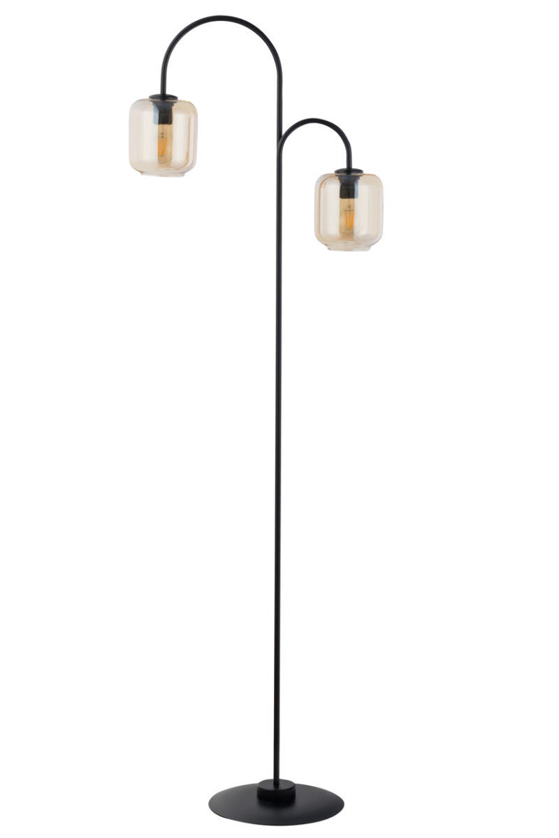 Lampa podłogowa stojąca Shine czarno-bursztynowa 2xE27x15W wym: 164 x 53 x 29 cm metal SIGMA