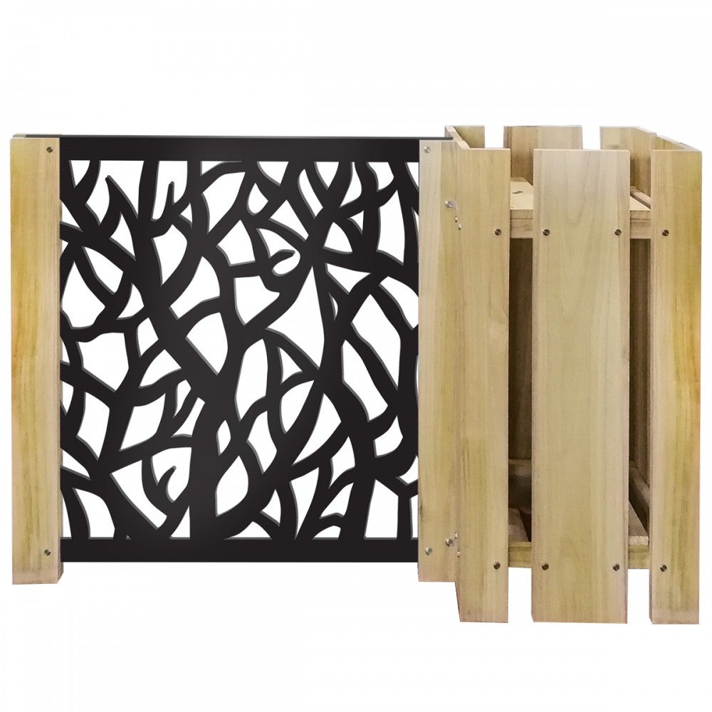 DONICA DREWNIANA KOMPOZYCJA - Donica z modułową przegrodą - 150x100 cm - Wykonana z drewna i PVC - model FORESTA