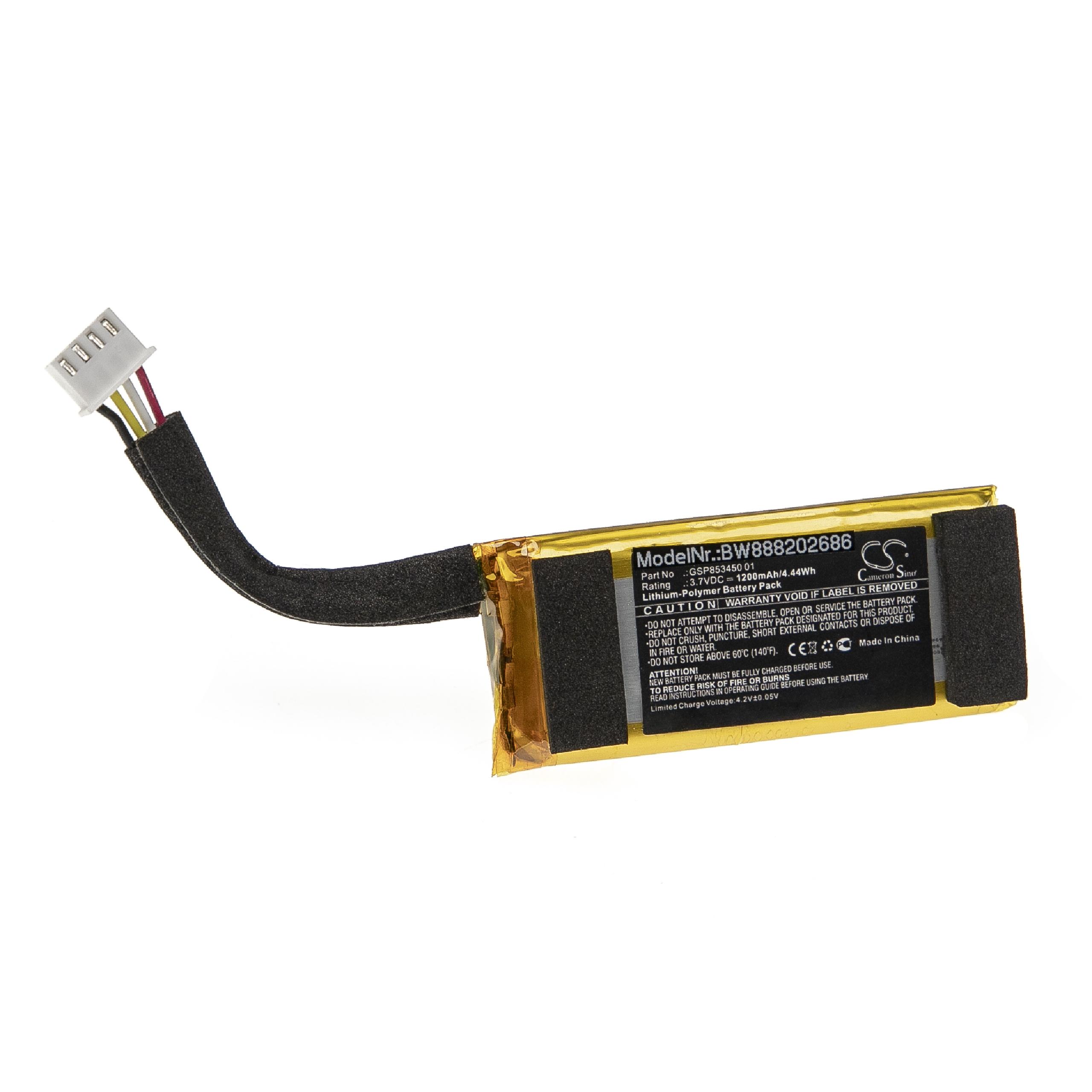 Vhbw Batteria Al Litio 1000mAh 3,7V Compatibile Con Beatfoxx Beachside BS-20BTB | Sostituzione Per Casse E Altoparlanti