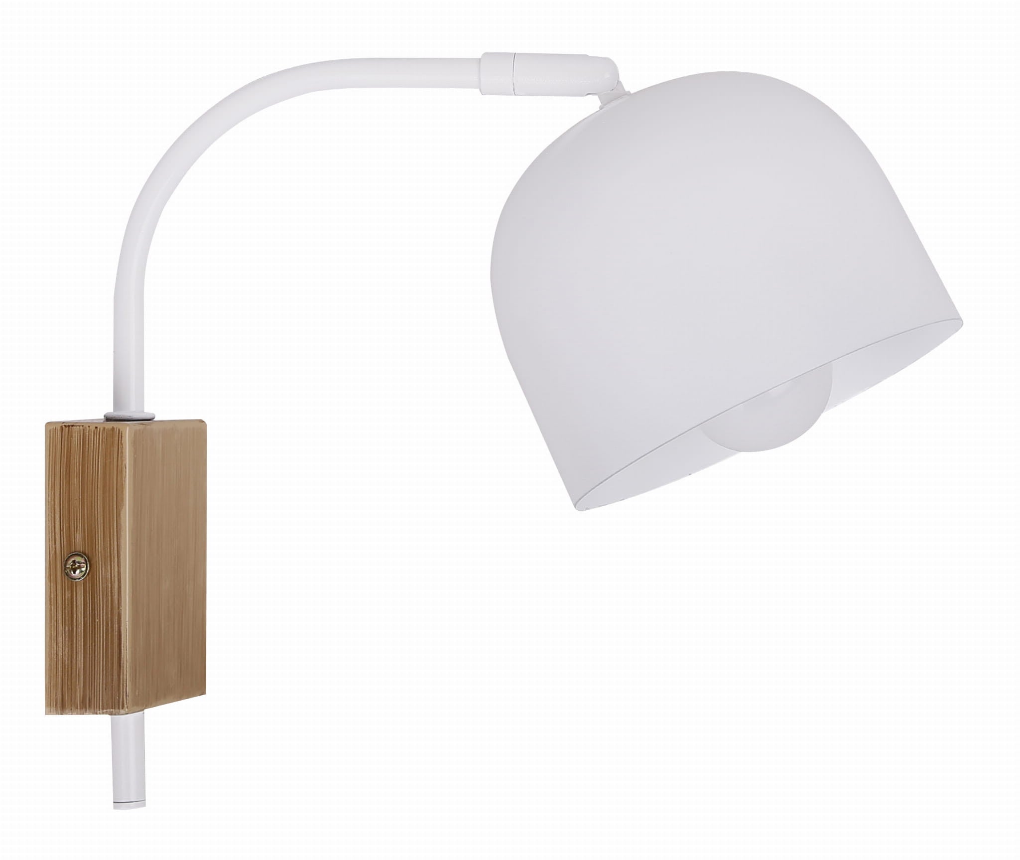 Kinkiet ścienny Rupi biały jasne drewno 1xE27x40W wym: 22 x 27 x 12 cm metal IP20 Candellux