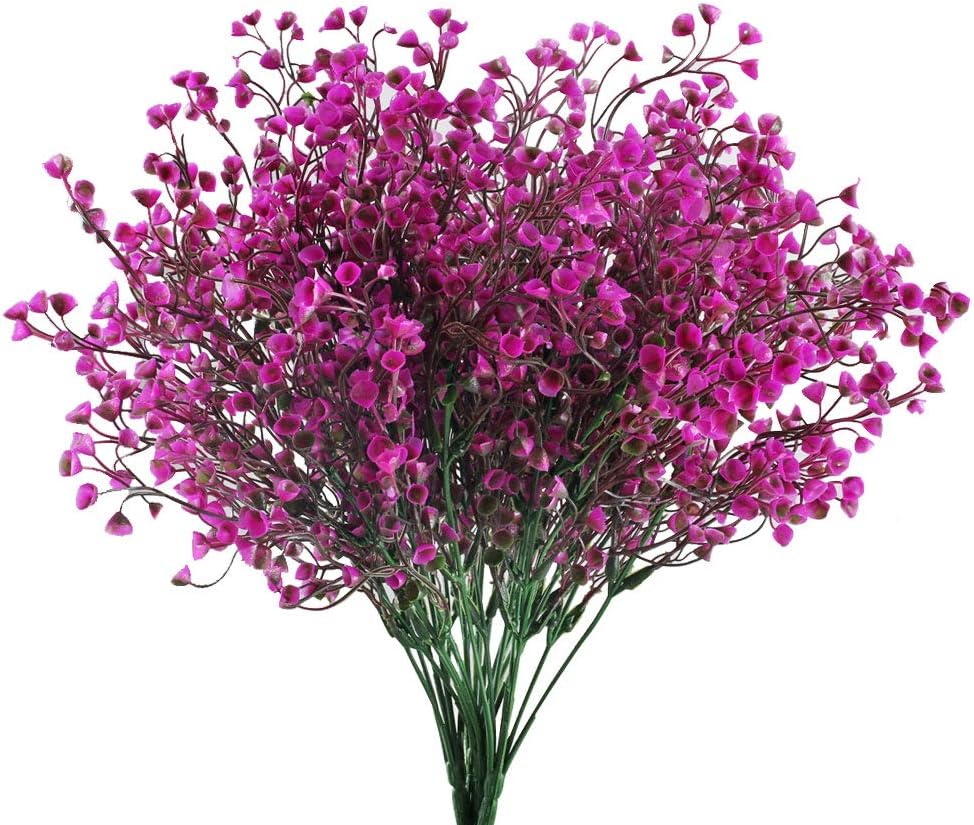 4 szt. sztucznych gipsówek, 7 gałązek, sztuczne kwiaty dekoracyjne, sztuczny krzew, fałszywe kwiaty 40 cm (fioletowe)
