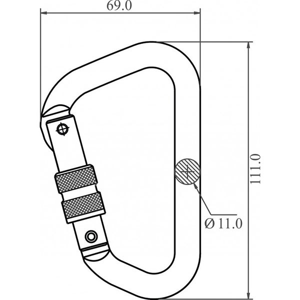 Mousqueton à verrouillage à vis - ATEX - Aluminium - 22.5 mm - FA5010322 - 2
