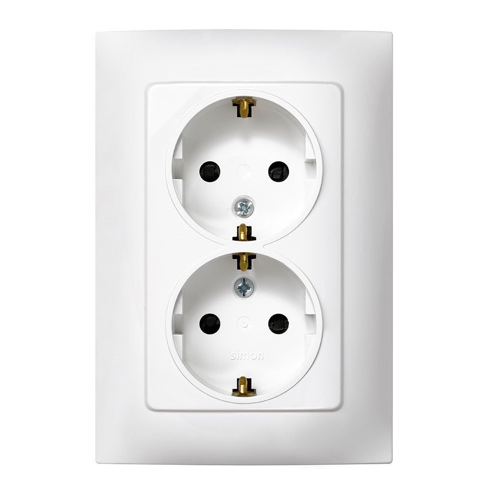 Simon Brico Blanco Base Enchufe Doble Schuko Tt Empotrar Serie 10 Simon - Imagen 2