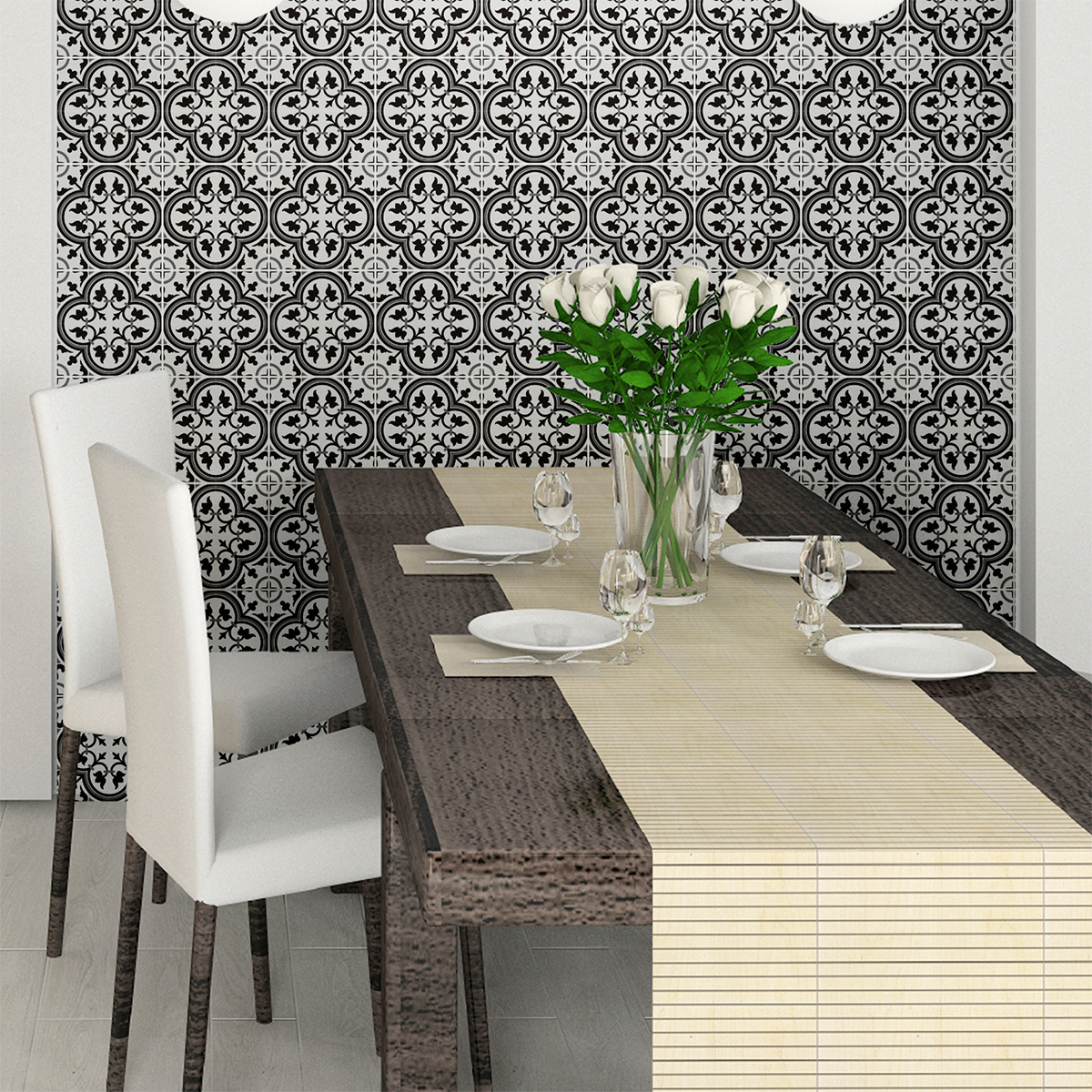 24 adesivi piastrelle di cemento azulejos Gisela - Sticker adesivo - adesivi murali - 24stickers20x20cm - 4