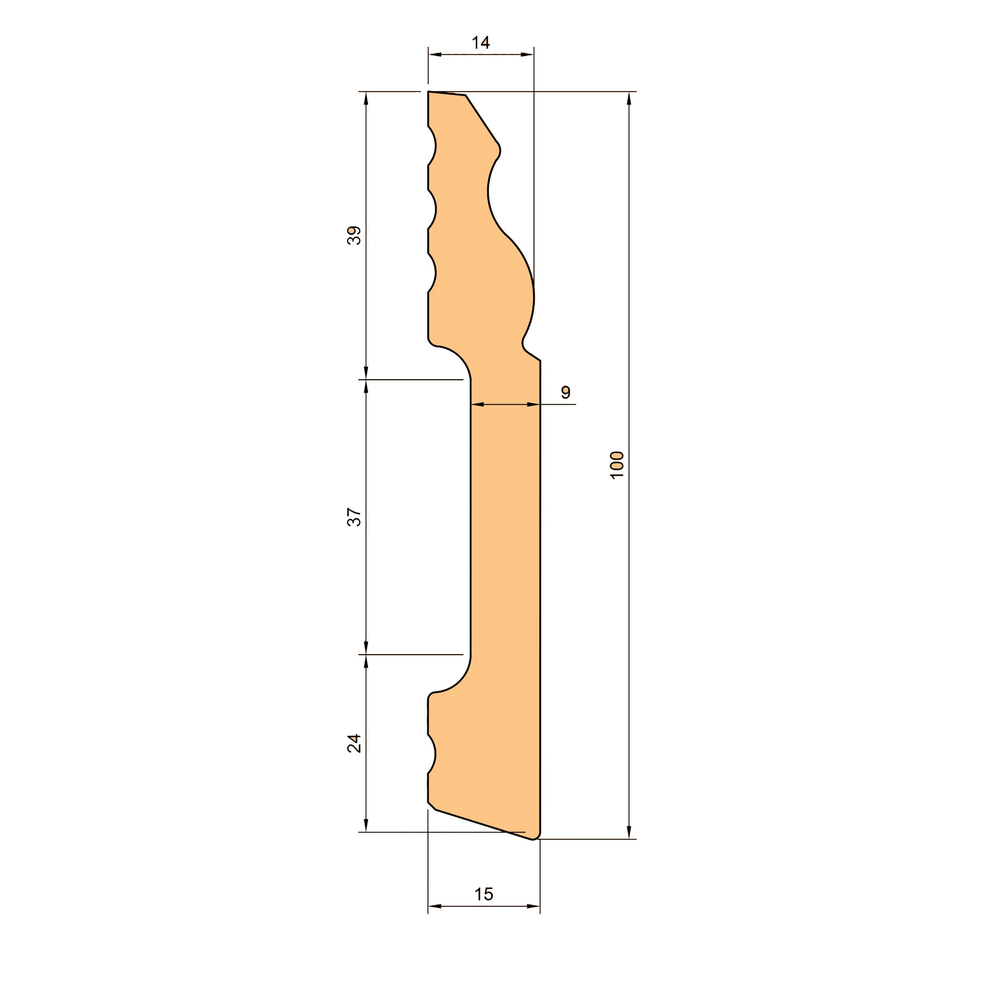 Plinthe DUCALE en EqualWood HI-TEC POLYMERS 100x14 - BLANC (prix au mètre linéaire) - 2