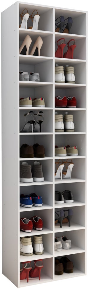 Étagère à Chaussures à 2 Niveaux 10 Paires, Porte-Chaussures En Bois D'Acacia Avec Crochets Metalliques Lateraux Pour Entree Salon Chambre 97076569