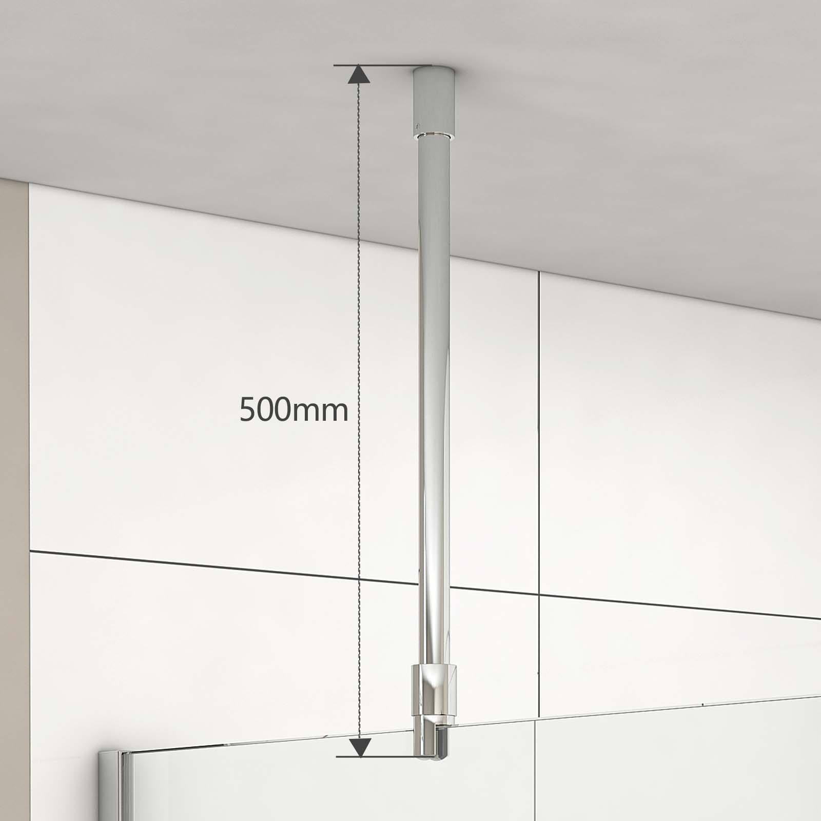 EMKE Stabilizator do Walk-in 50 cm, do szkła 6–10 mm, mocowany do sufitu