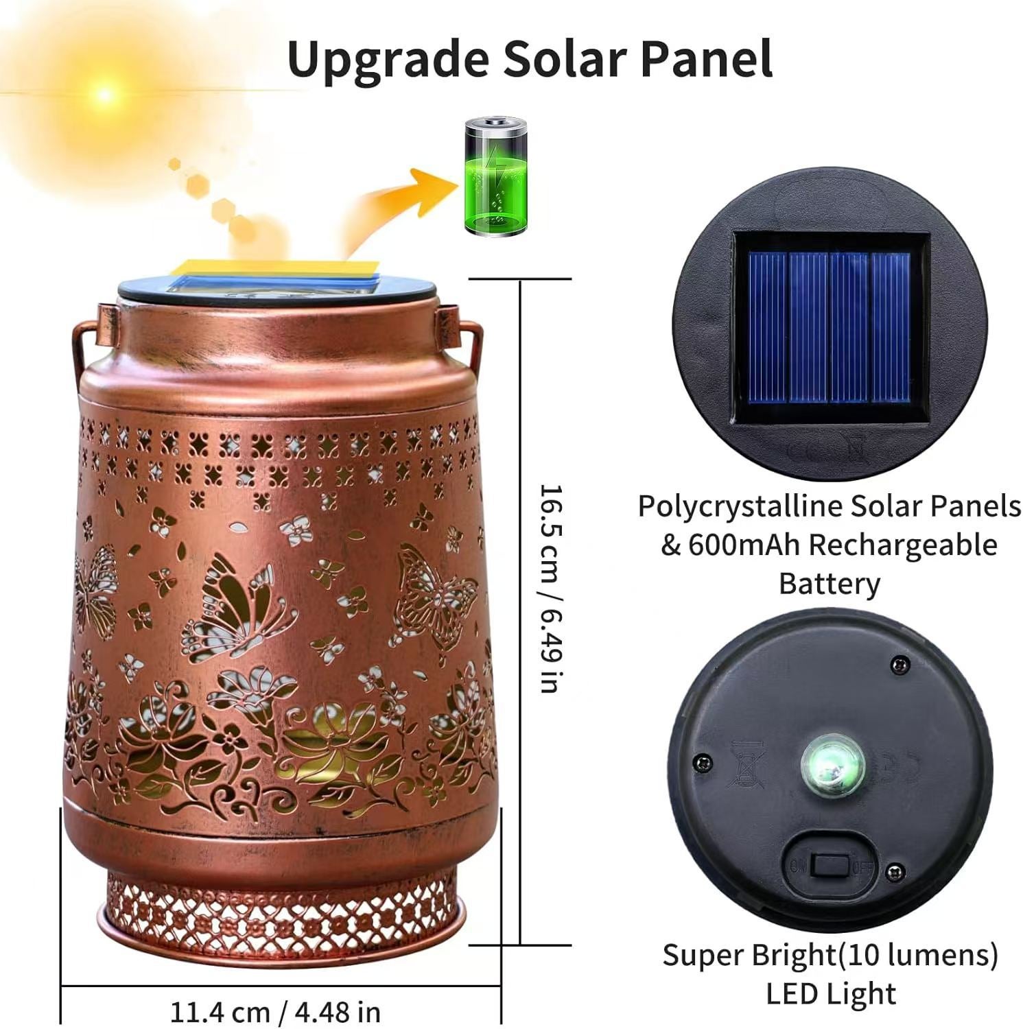 Lanterne Solari Da Esterno, 2 Pezzi, Luci Solari In Metallo Migliorate Luci Solari Sospese Piu Luminose Impermeabili 91696716