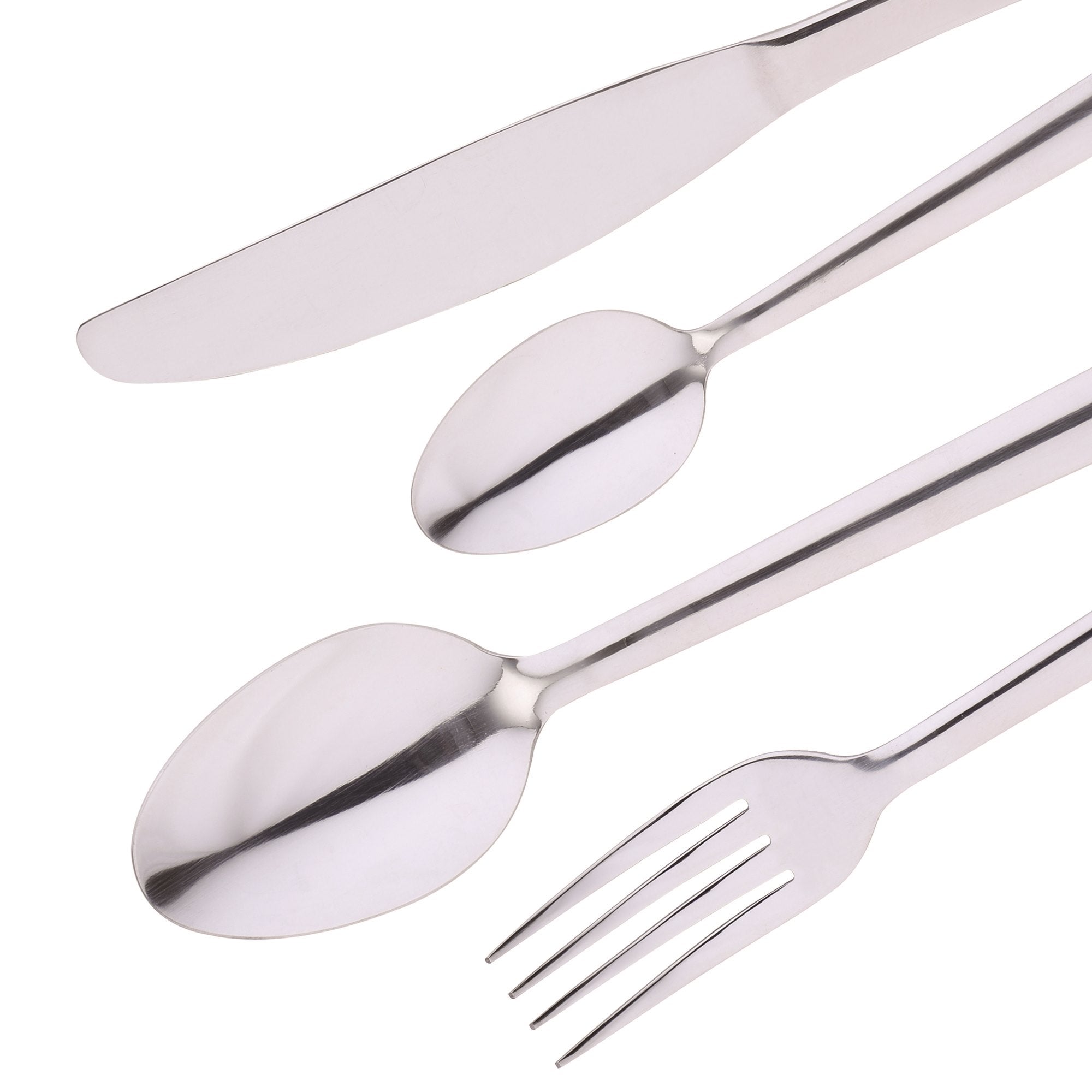 Set 24pcs de cubertería en acero inoxidable plateado - 6