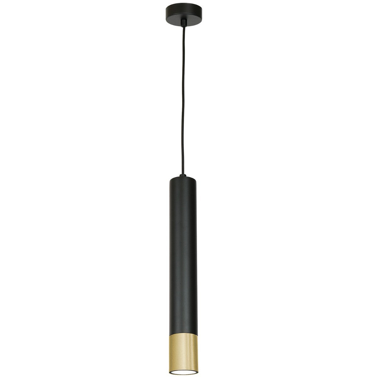 Lampa wisząca Nest czarny matowa-złota 1xGU10x8W tuba wym: 110 x 8 x 8 cm metal Luminex