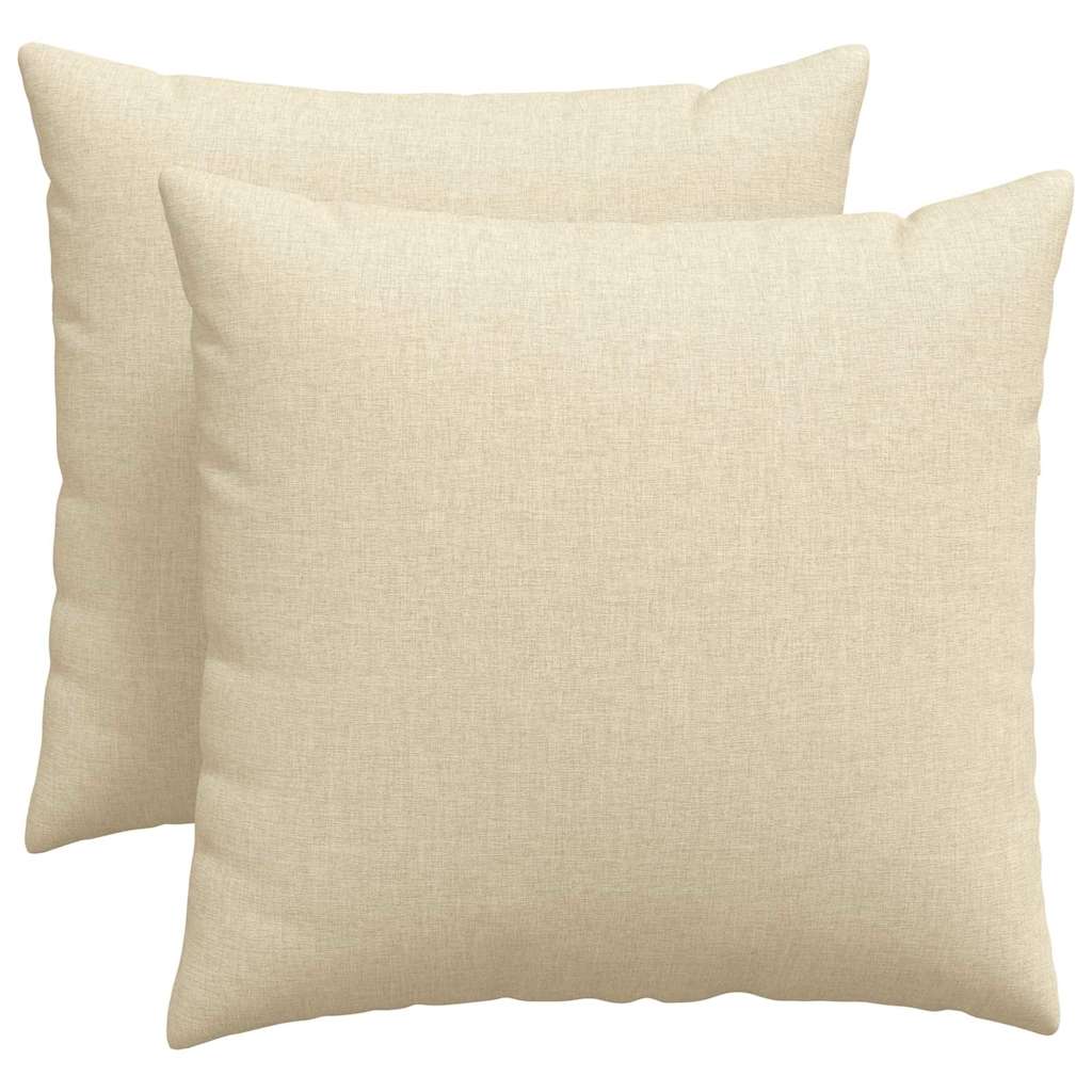 vidaXL Coussins de canapé 2 pcs Crème 50 x 50 cm tissu - 2