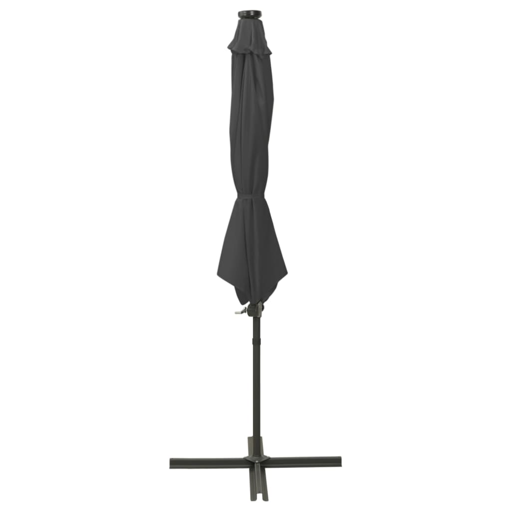 Parasol déporté | Parasol de jardin avec mât et lumières LED Anthracite 300 cm CFW52015 - 2