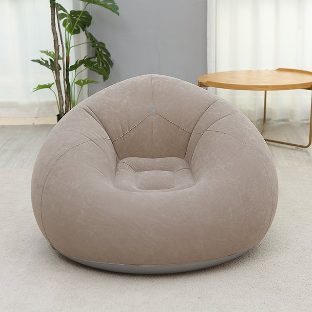 Cadeira de sofá inflável, espreguiçadeira para jogos, jardim de acampamento interno e externo, tecido de pelúcia macio e elegante, 105 x 105 x 60 cm