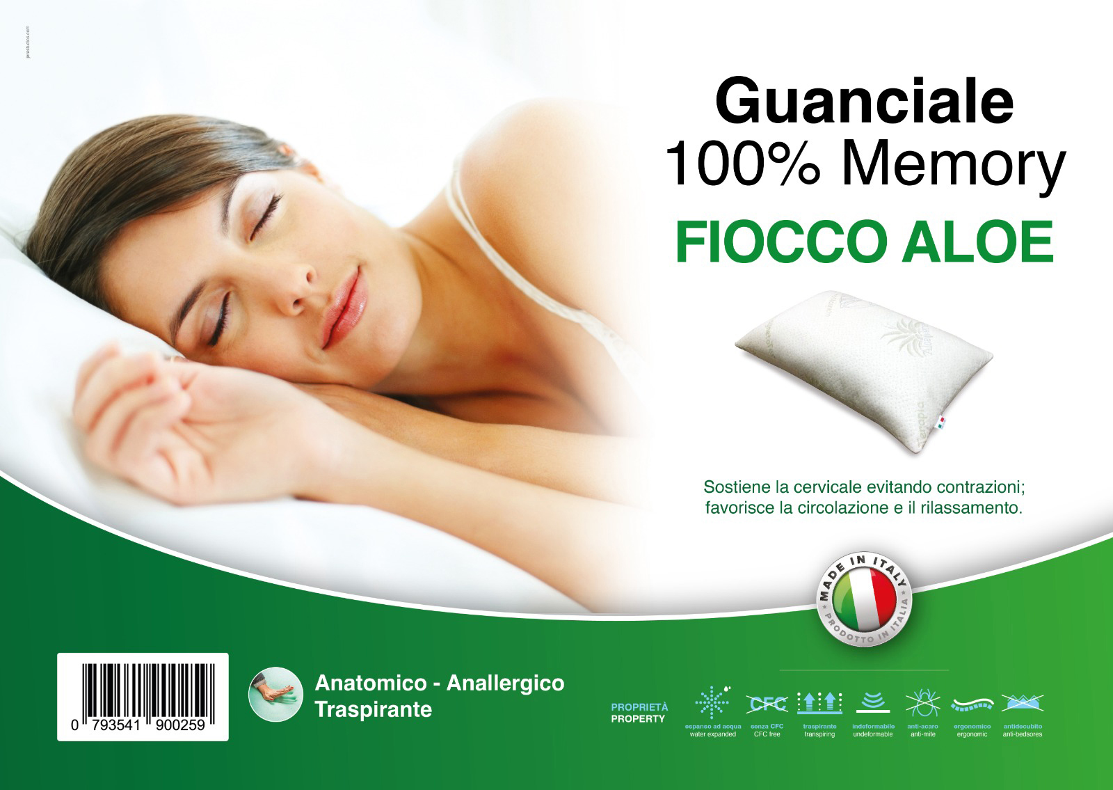 Almohada de memory foam con aloe vera - comodidad y soporte