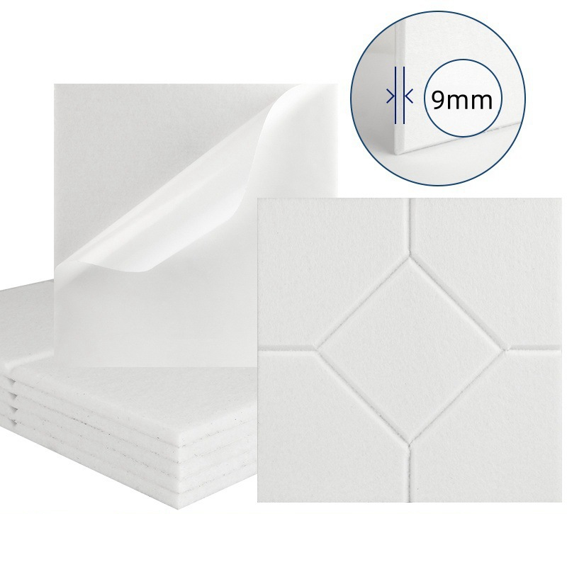 Zestaw 12 samoprzylepnych paneli akustycznych, wygłuszenie z poliestru, panele ścienne dźwiękochłonne o wysokiej gęstości, 30 x 30 x 1 cm, białe