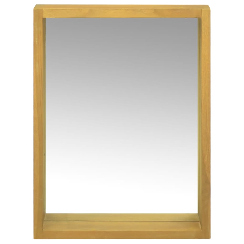 VidaXL Mobile A Specchio Da Parete 60x10x40 Cm - Legno Massello Di Teak, Contenitore Con 2 Specchi, Stile Naturale