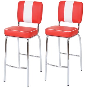 Tabourets de Bar Rouge Similicuir Réglables - Ciel & terre Commerce