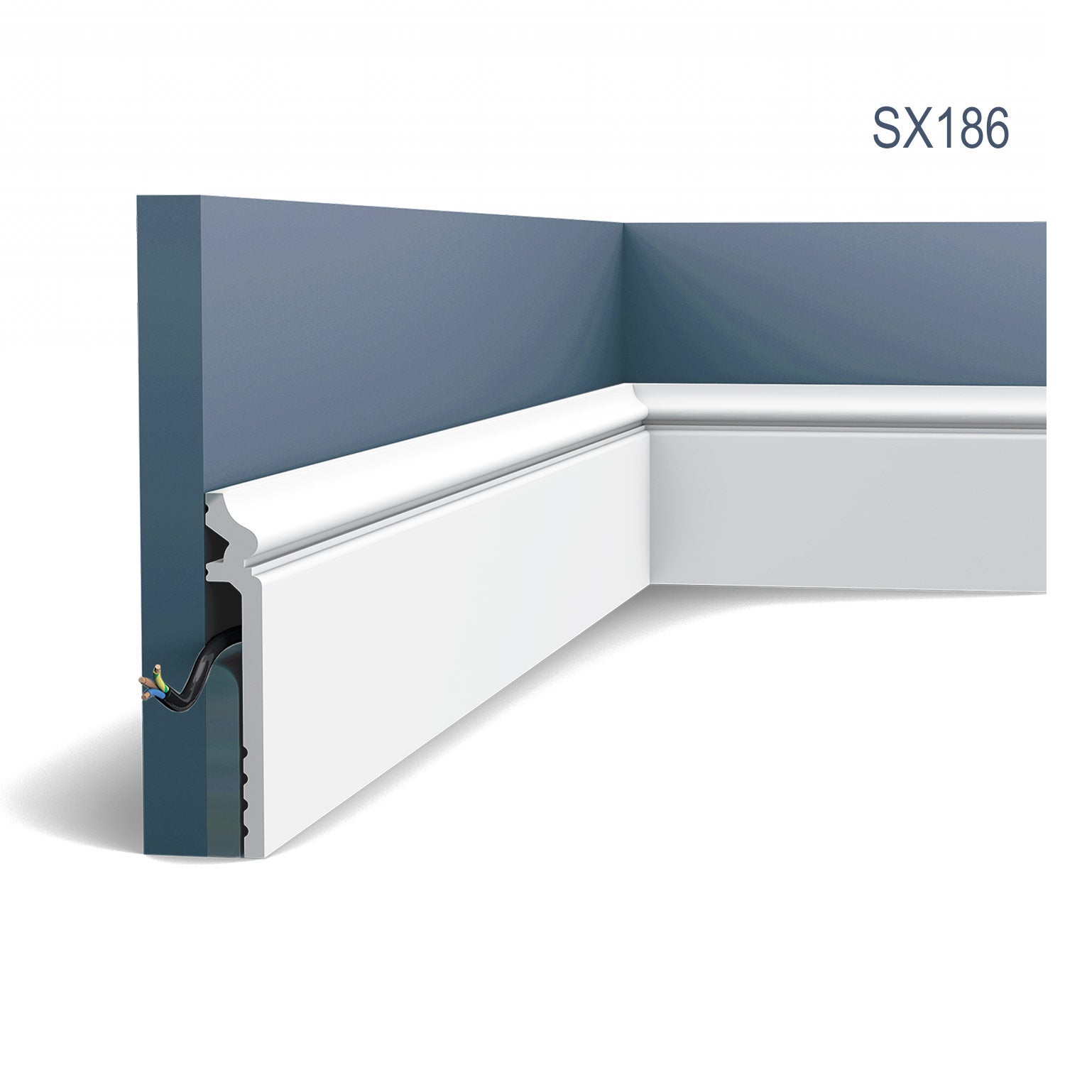 SX186 Plinthe de rénovation Orac Decor - 13,8x2,2x200cm (h x p x L) - surplinthe décorative polymère A l'unité - 2
