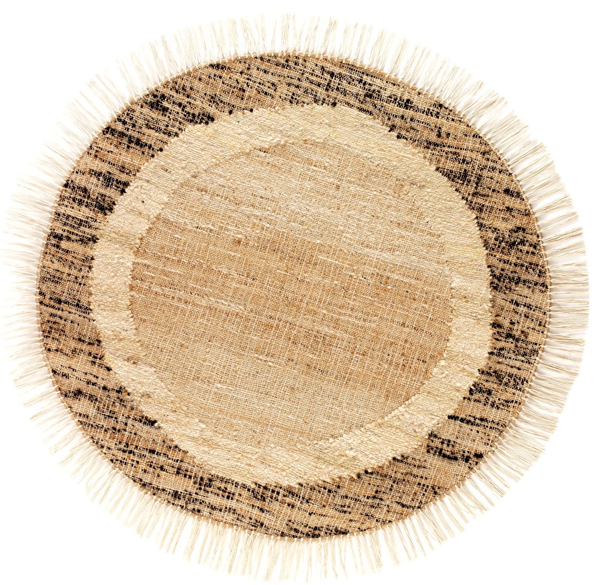 Tapis rond en coton, laine et jute 240 cm de diamètre. | Leroy Merlin