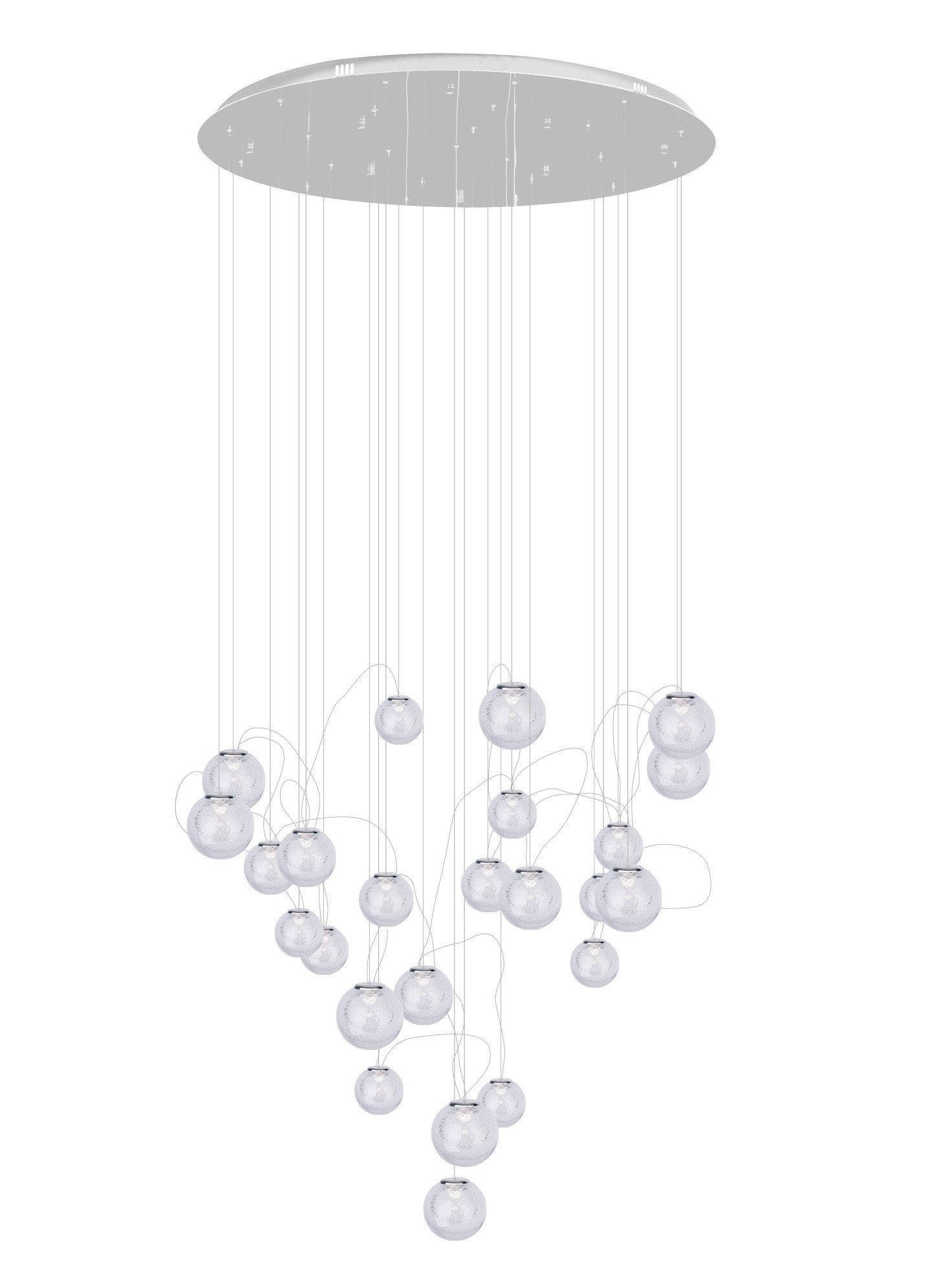 Lampa sufitowa szklane bąbelkowe kulki LED ZOE 36W ciepła 2520lm szkło chromowana wym:180x80x80cm IP20 Maxlight - 2