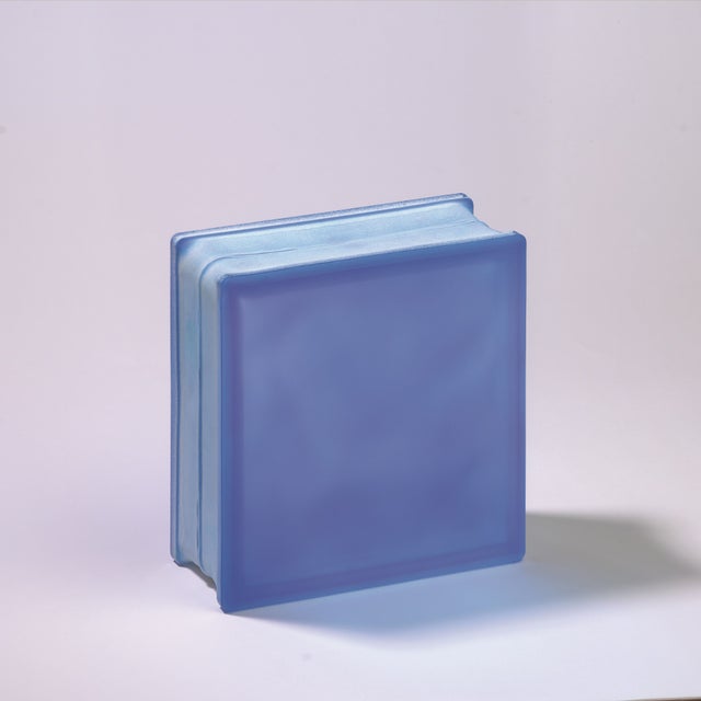 Tijolo de vidro Lux Glass Azul Escuro Ondulado Acetinado 2 faces | cm19x19x8 | Unidade de venda 1 caixa de 6 peças