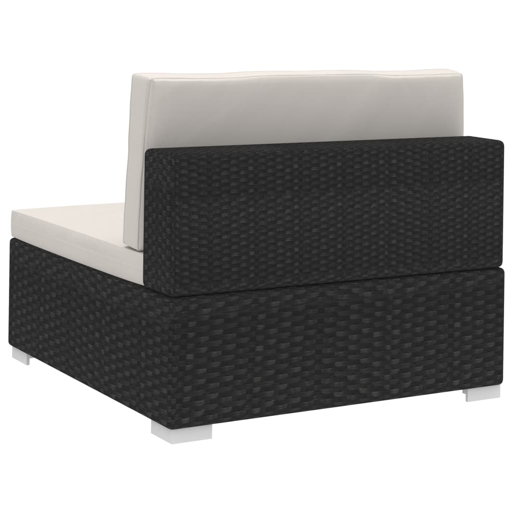 Maison Exclusive - Set Divani da Giardino 3 pz con Cuscini in Polyrattan Nero - 9