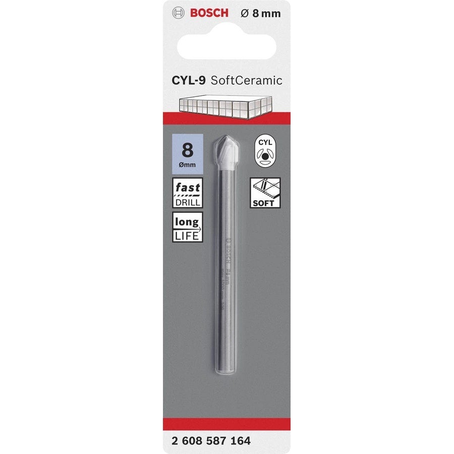 Bosch Professional - Foret 8mm verre et carrelage CYL-9 8x80mm SoftCeramic - 2608587164 - 2