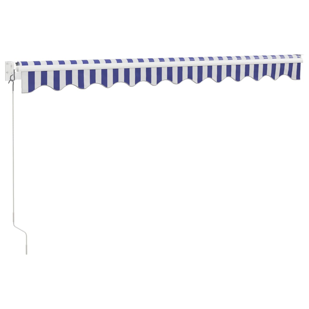Toldo exterior | Toldo retrátil 3,5x2,5 m tecido e alumínio azul e branco CFW31651 - 6
