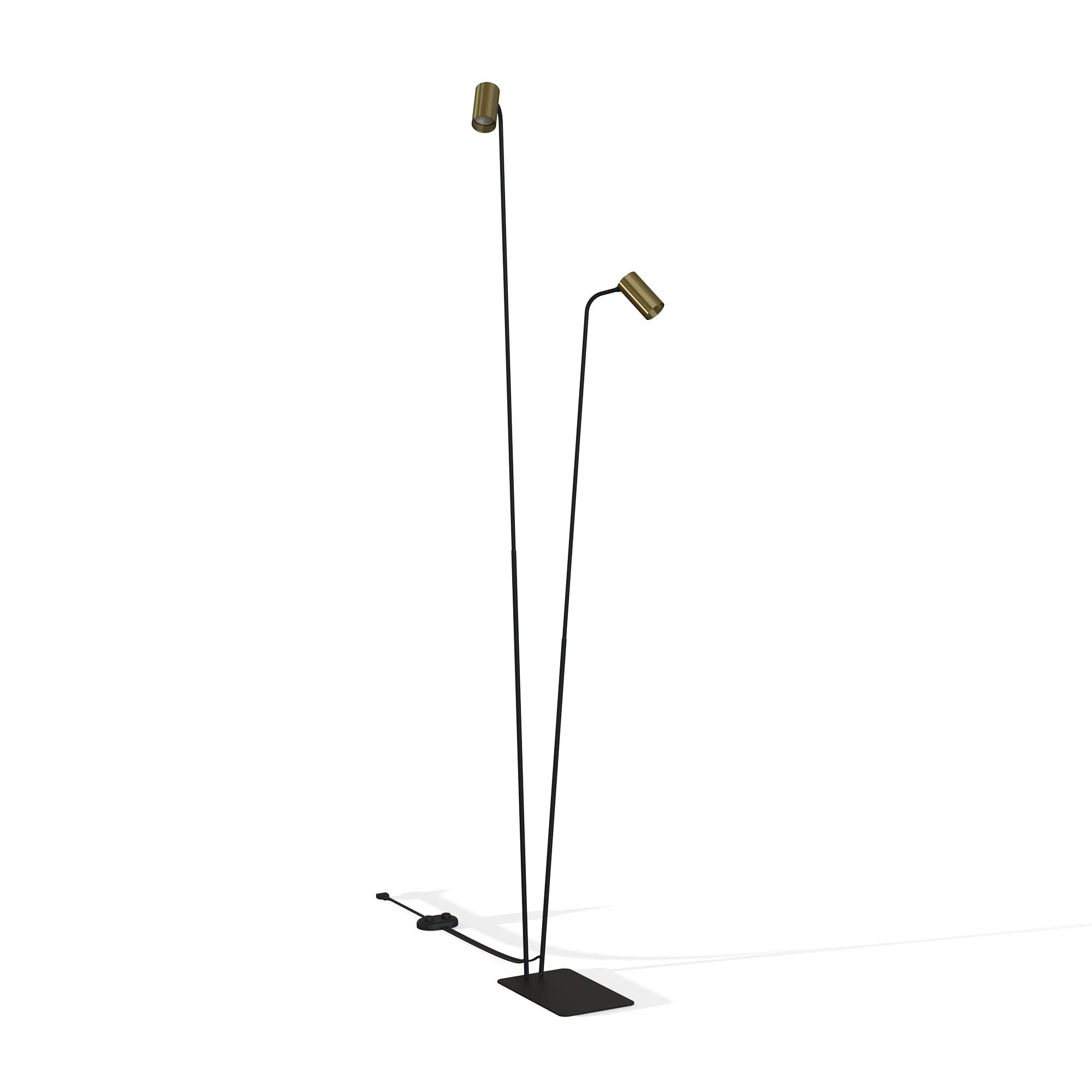 Lampa podłogowa stojąca Mono czarno-złota 2xGU10x10W wym: 216 x 69 x 44,5 cm metal Nowodvorski Lighting