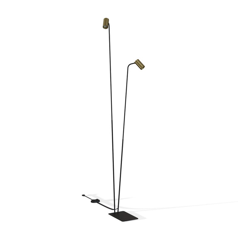 Lampa podłogowa stojąca Mono czarno-złota 2xGU10x10W wym: 216 x 69 x 44,5 cm metal Nowodvorski Lighting