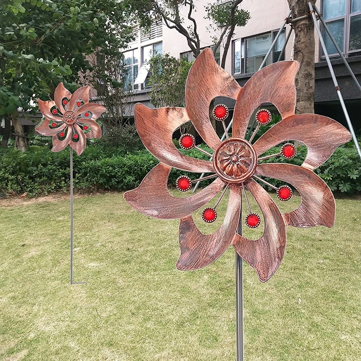 Moulins à Vent Extérieurs 4 ornements de jardin en forme florale | Moulin à vent décoratif de jardin Pour décorateurs paysagistes pelouse patio