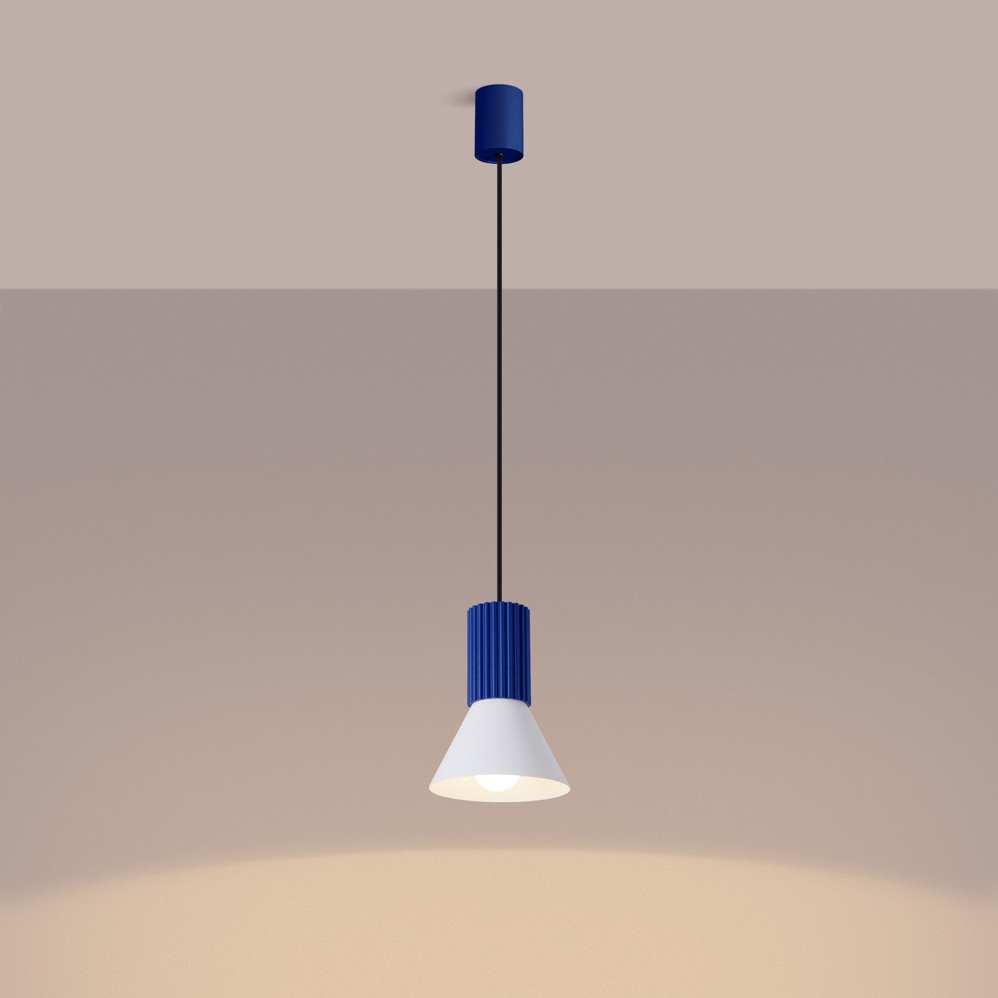 Lampa sufitowa ryflowana ESTRIA ultramaryna 1xE14x15W metal wym:120x14x14cm IP20 Sollux Lighting - 4