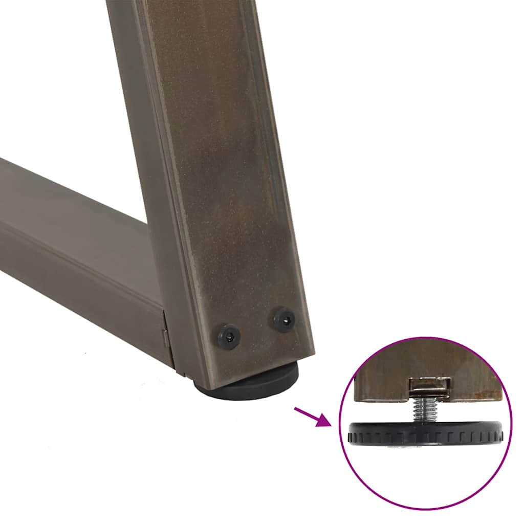 Maison Exclusive - Pieds de table à manger en forme de V, 2 pièces, acier l, 90 x (72-73,3) cm - 9