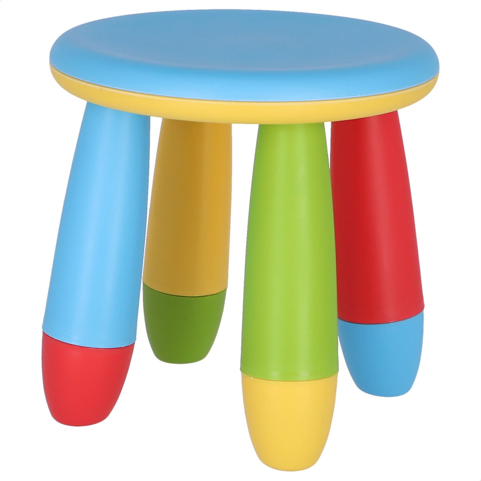 Mobili MOBILI E DECORAZIONI Sgabello per bambini blu in plastica robusta e resistente, diametro: 30 cm x altezza: 26 cm - 3