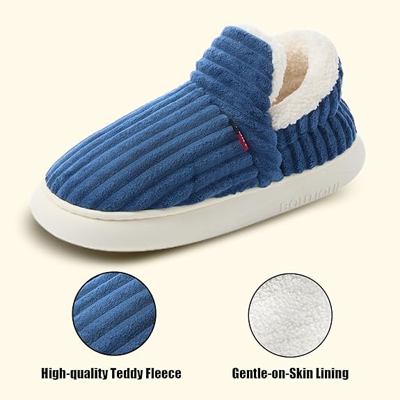 Pantoufles pour hommes et femmes, mules chaudes et confortables en mousse à mémoire de forme, antidérapantes, automne et hiver 38-39 - 3