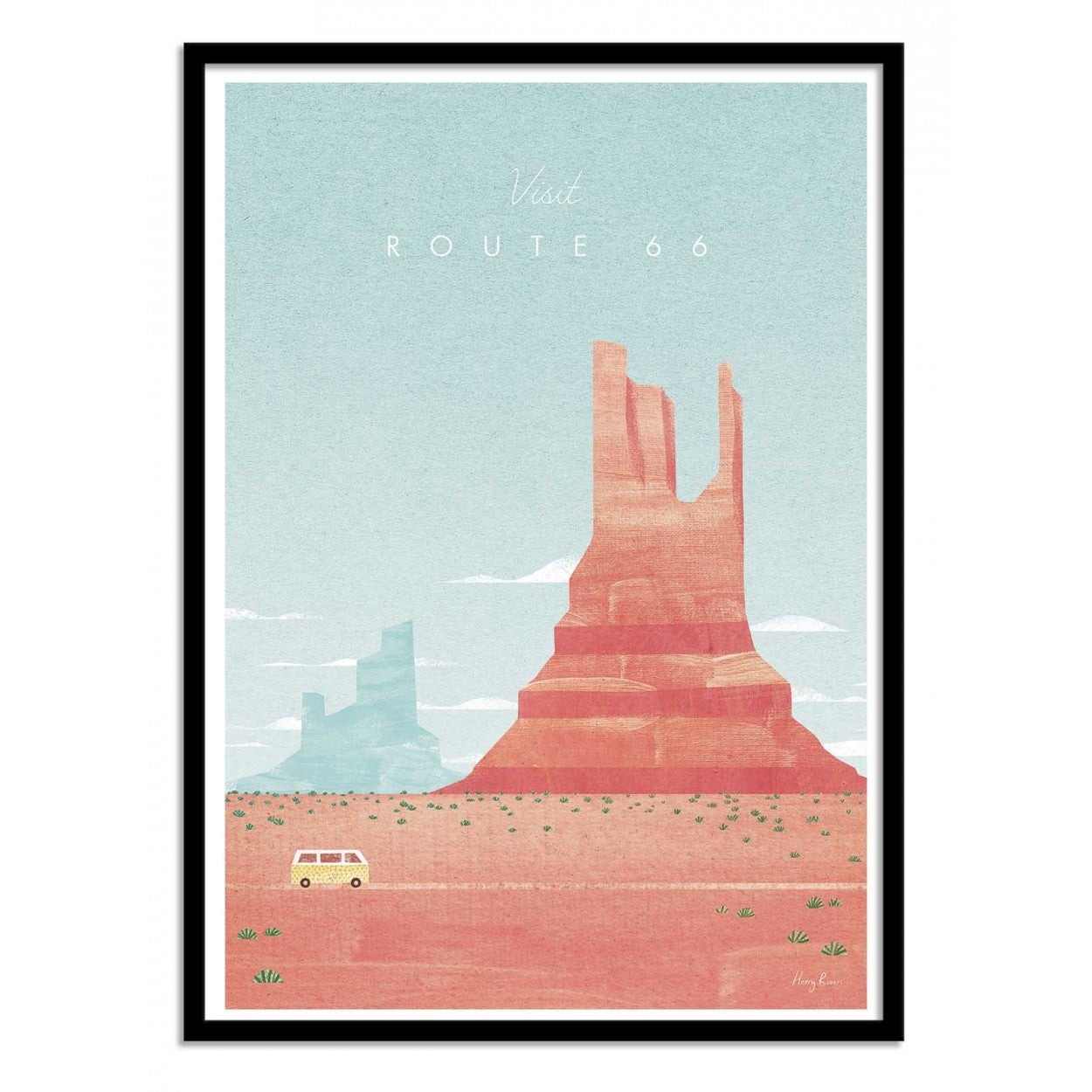 Poster Panneau Emblématique De La Route 66 Dans Le Désert