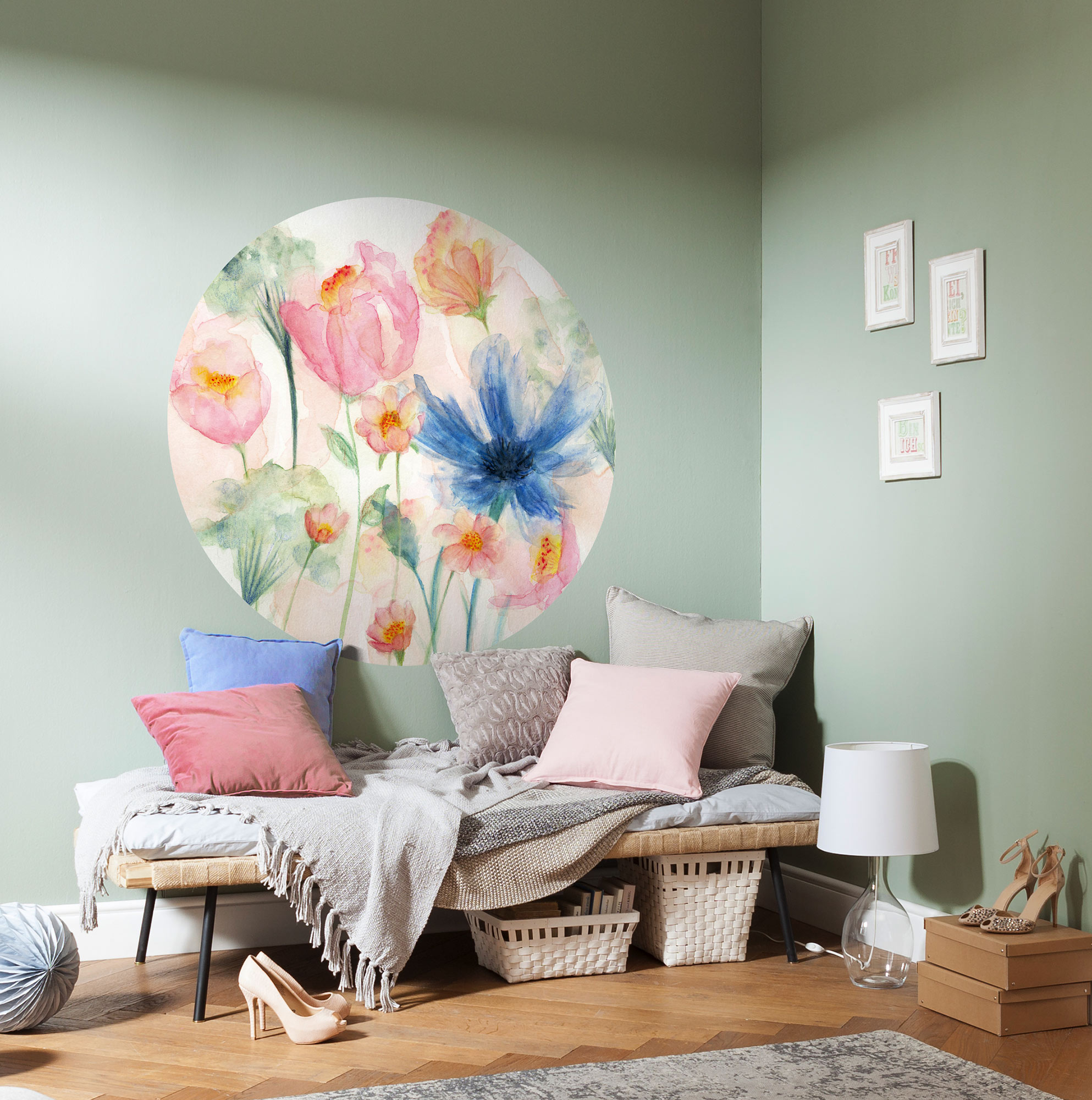 Papel pintado panorámico redondo en tela no tejida autoadhesiva de komar - may - talla: ⌀125 cm