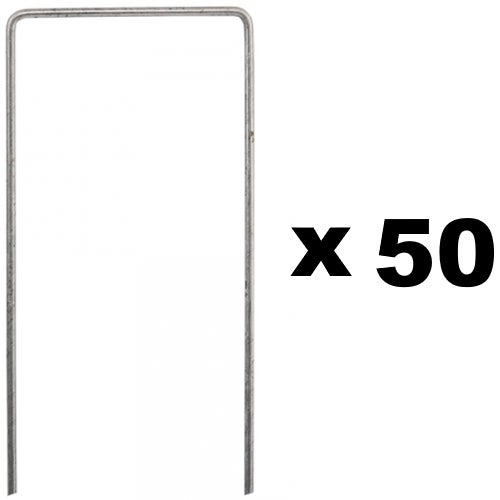 50 Piquets Acier Galvanisé à Chaud H150 Mm Ø3 Mm - Fixation Sol Tuyau Irrigation & Gazon Artificiel Made In Italy