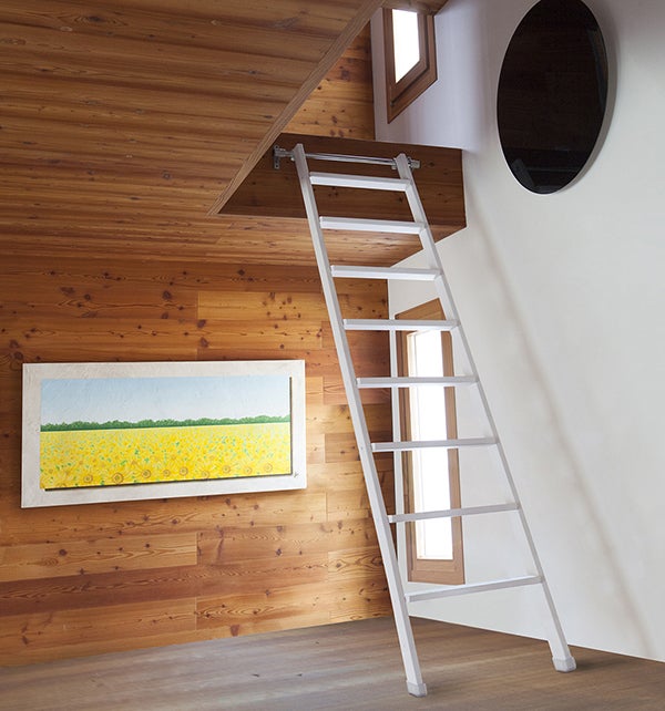 Echelle de meunier bois 12 marches - Largeur 44cm - Hauteur à atteindre 2.82m - UP-300-BL - 3