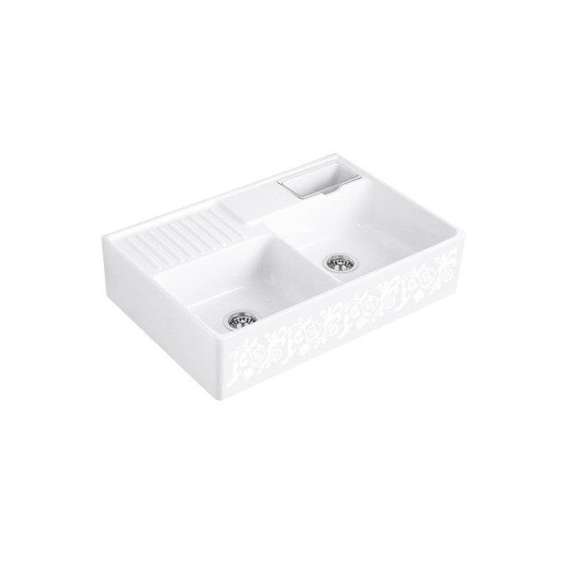 Villeroy et boch fregadero con vaciador manual tradition white pearl ceramicplus