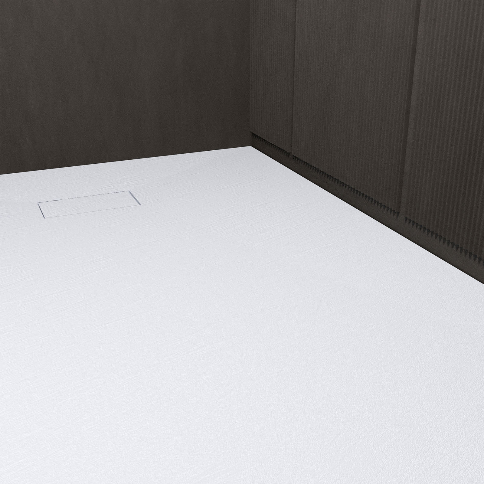Receveur a poser en materiaux composite SMC - Finition ardoise blanc mat - 90x140 cm - 8