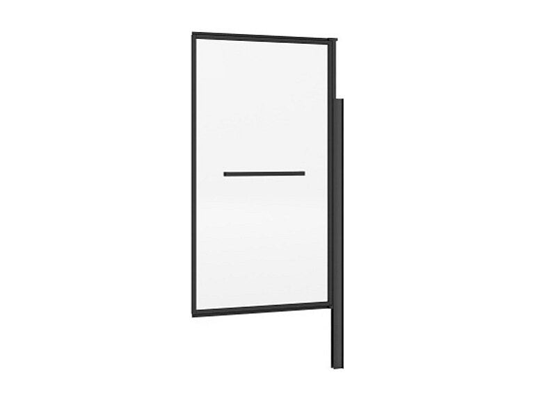 Pare baignoire relevable et pivotant avec porte serviette - Noir mat - 80 x 140 cm - VESLIRA - 3