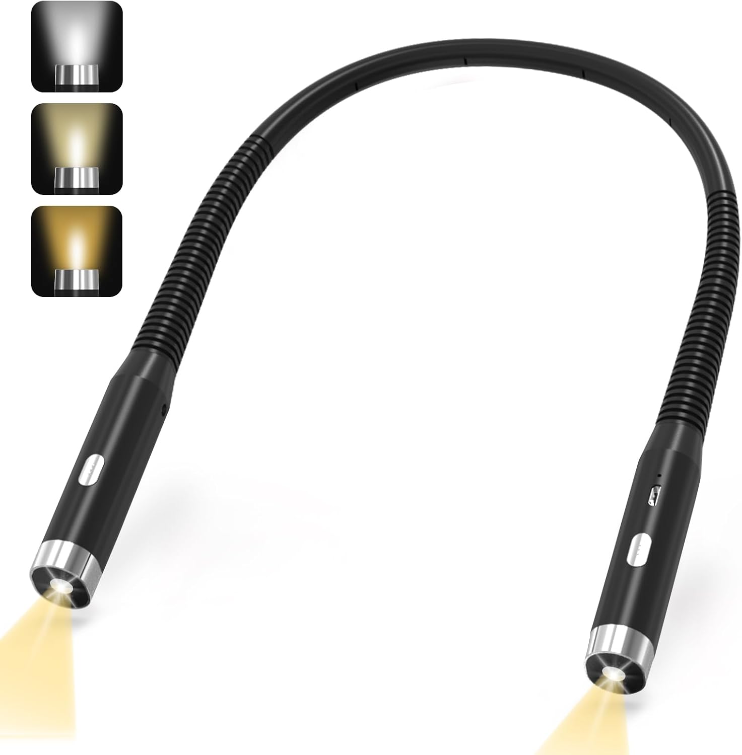 Ładowalna lampka do czytania na szyję LED kolory lampka do czytania z regulacją jasności do czytania łóżku robienia drutach napraw wygodna elastyczna