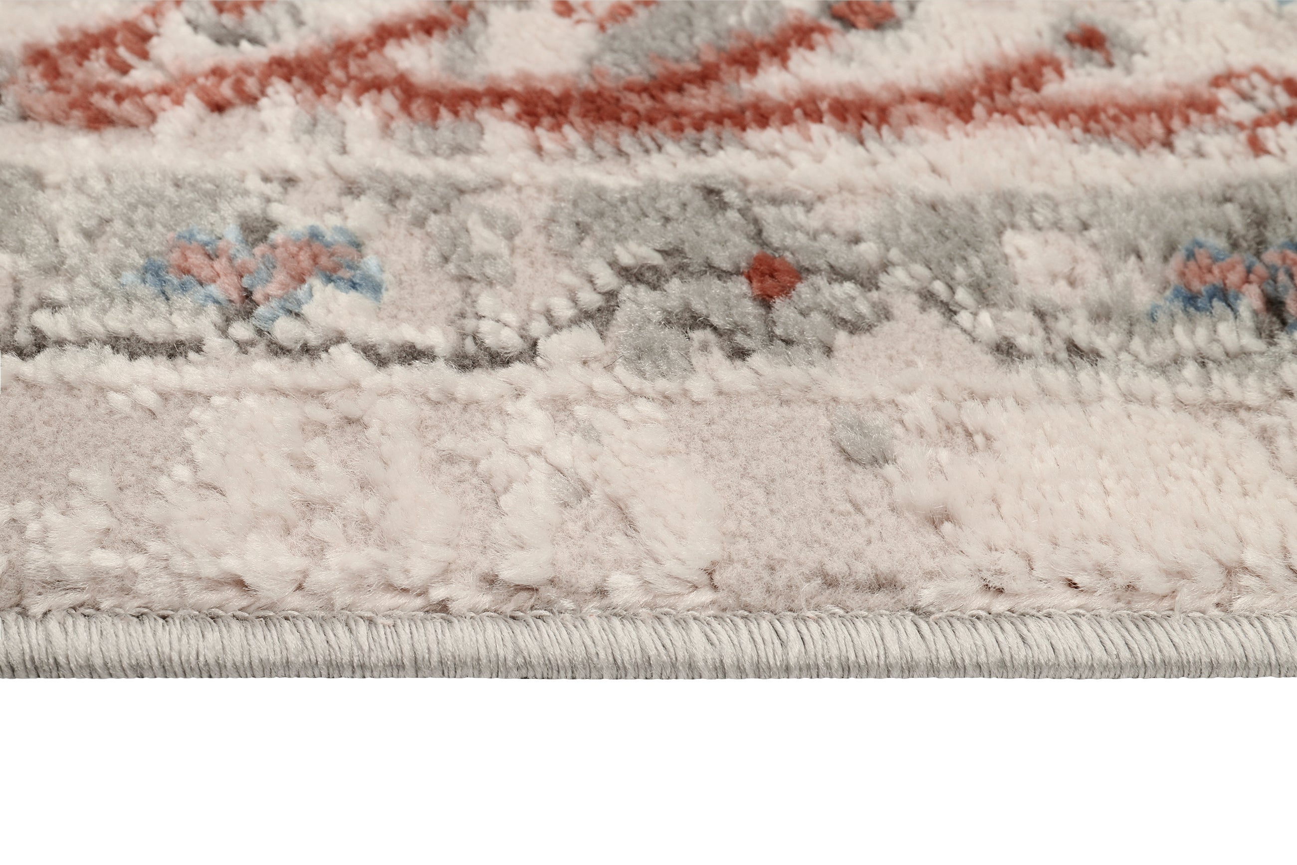 TAPISO Retro Tapis Poil Court Vintage Gris Brun Roux Floral Rosace Bordure Salon Chambre Bureau OEKO-TEX Résistant 140 x 200 cm - 5