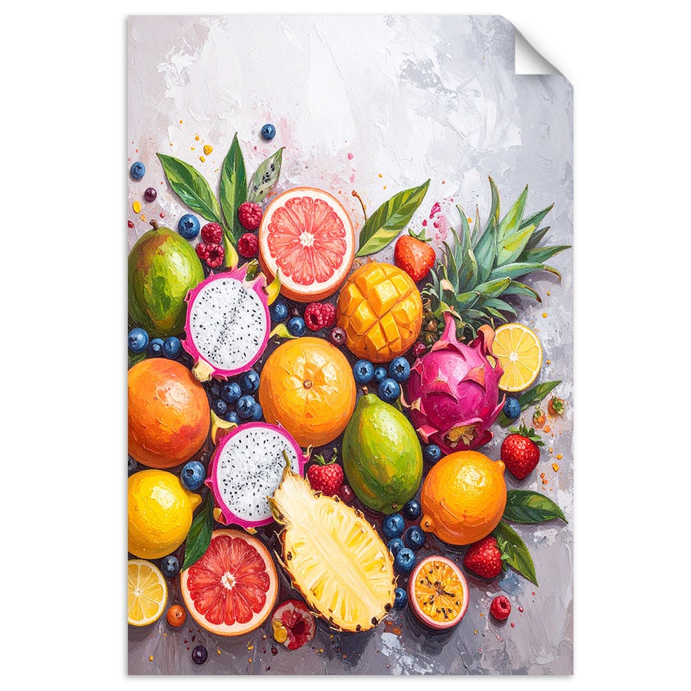 Naklejka na ścianę, Egzotyczne Kolorowe owoce 40x60