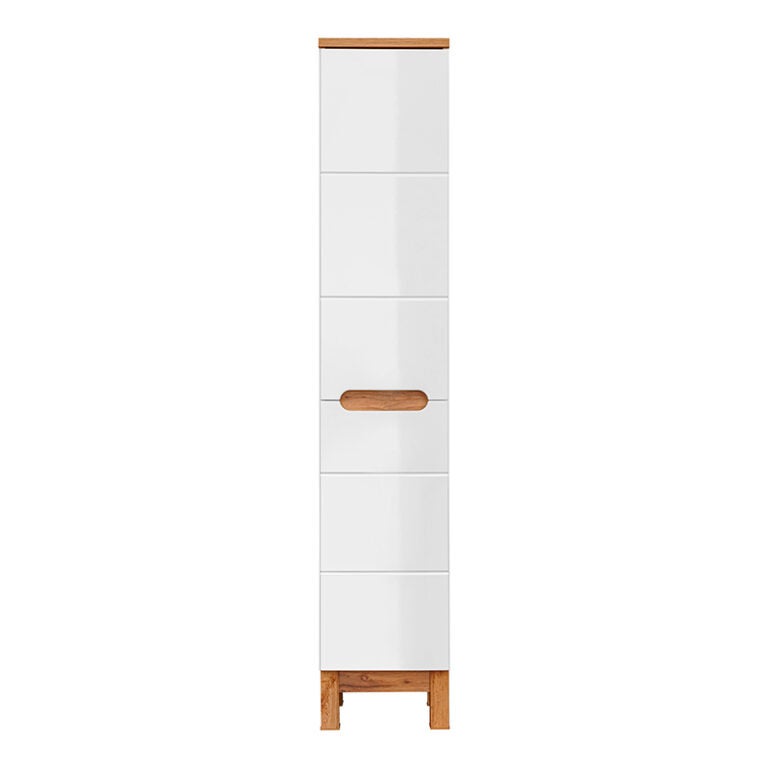 Meuble colonne avec panier à linge 35 cm Bali White - 3