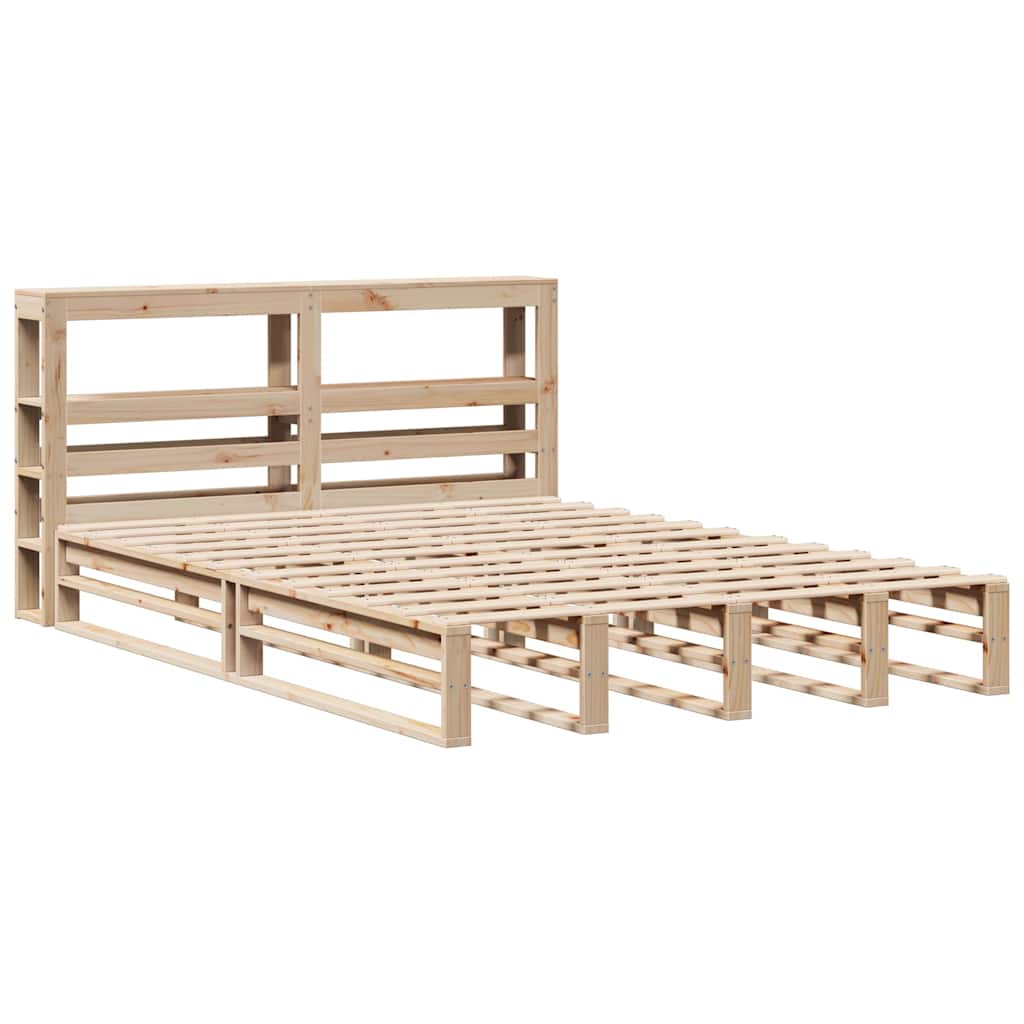 Cadre de lit sans matelas 160 x 200 cm bois massif de pin - 3