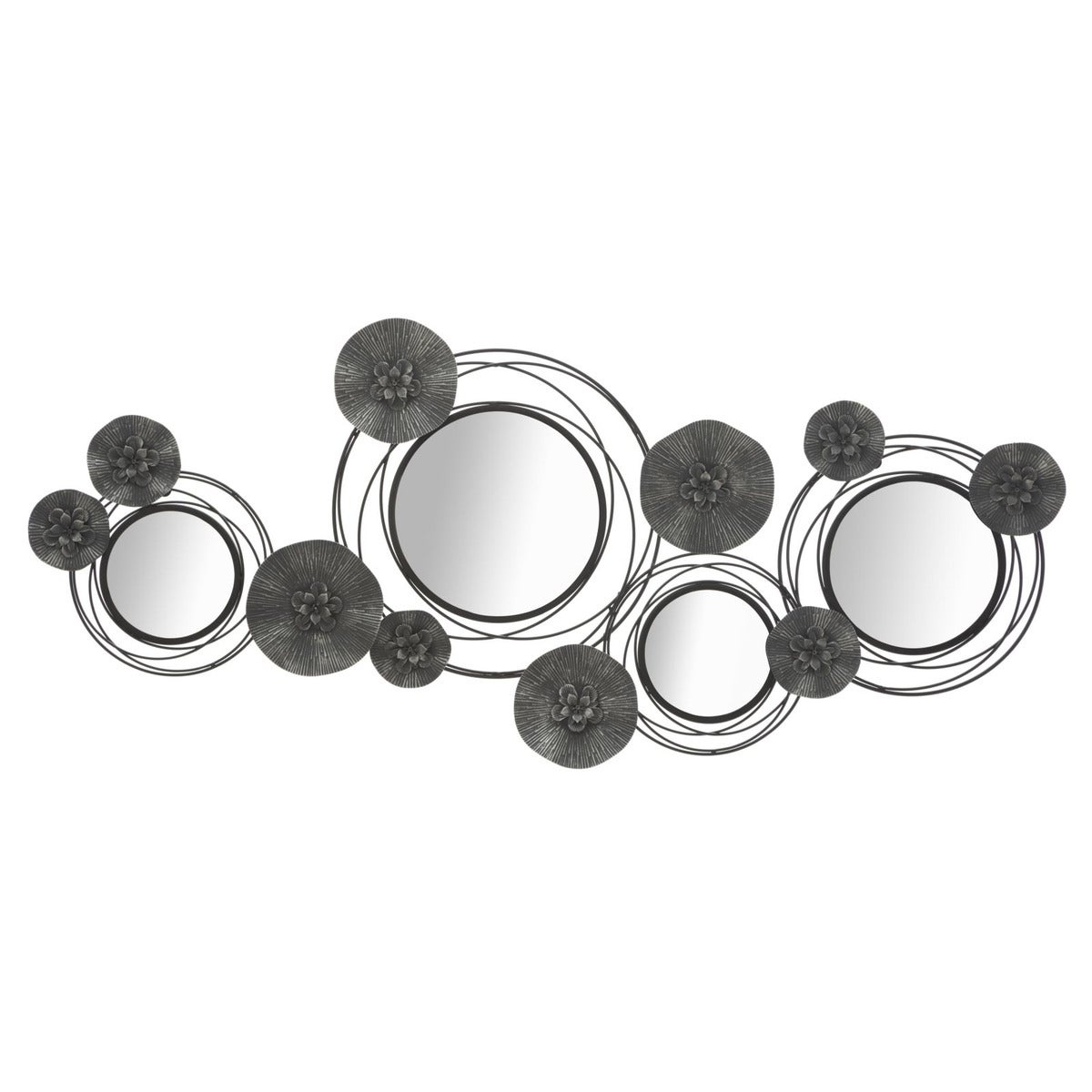 Metalowa Dekoracja 3D Kręgi 25, Metal, Szary, Seven Design